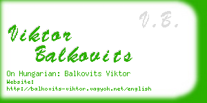 viktor balkovits business card